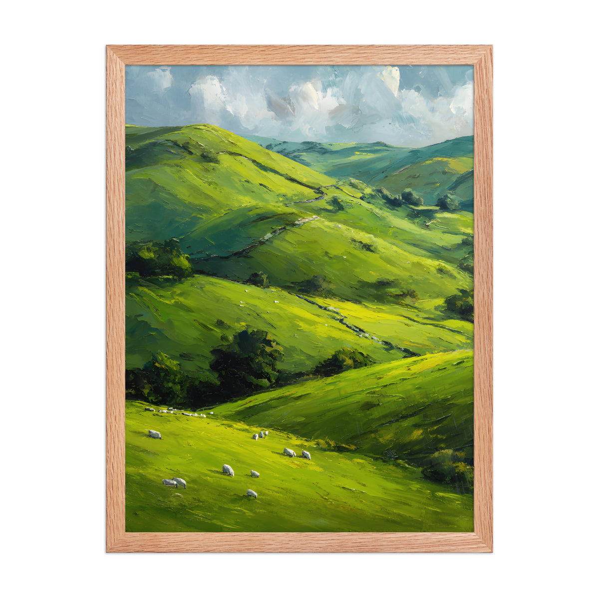 He Left the 99 Jesus and lamb Christian wall art in a framed poster studio mockup.