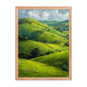 He Left the 99 Jesus and lamb Christian wall art in a framed poster studio mockup.