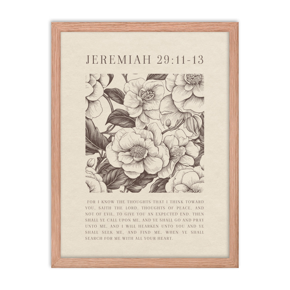 Jeremiah 29:11 - Floral On Beige  
