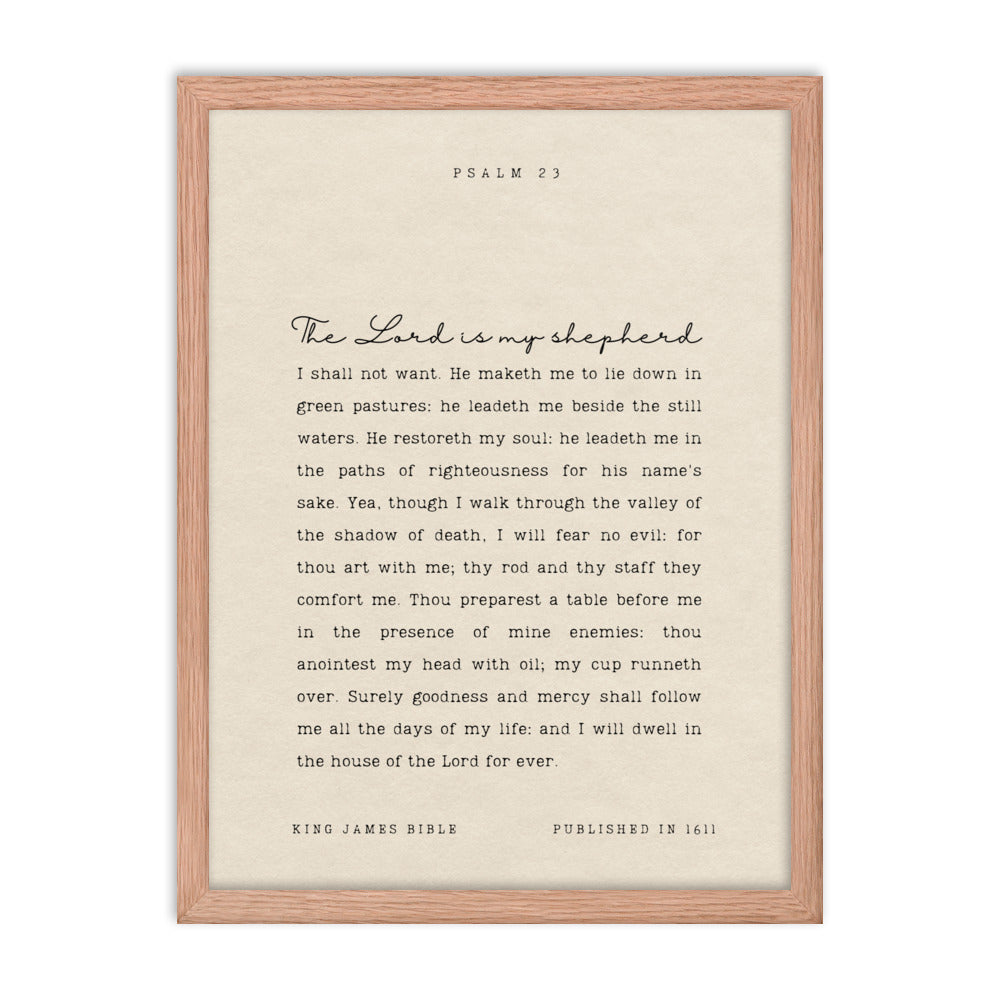 Psalm 23 On Beige Background  