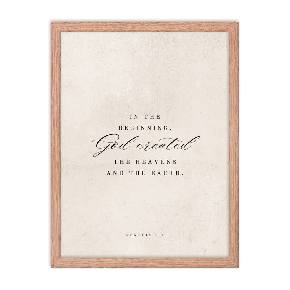 Genesis 1:1 White 18x24