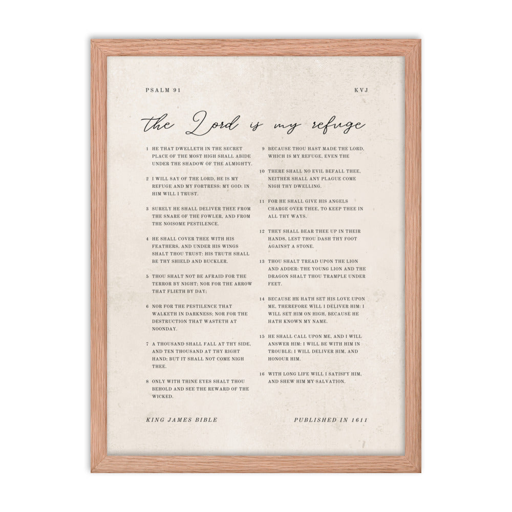 Psalm 91 KJV Entire Chapter On Beige  