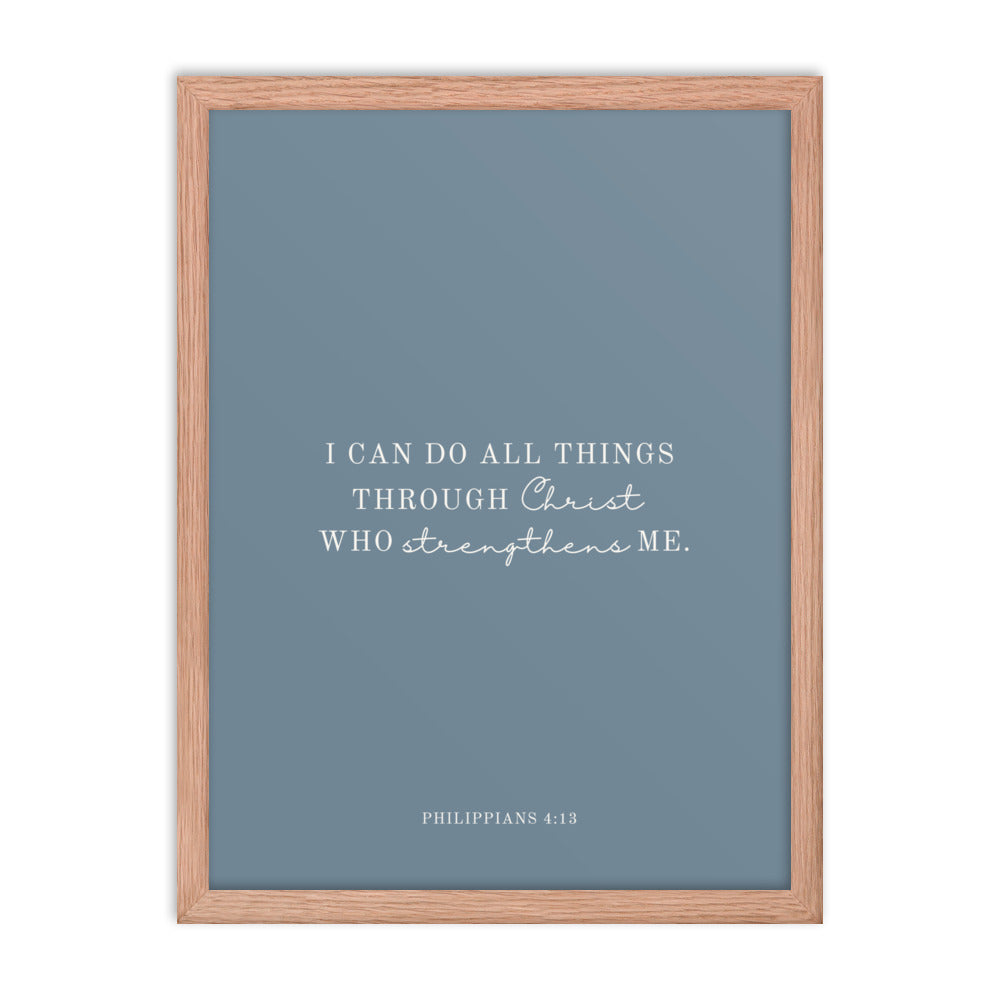 Philippians 4:13 Print - Light Blue Background  