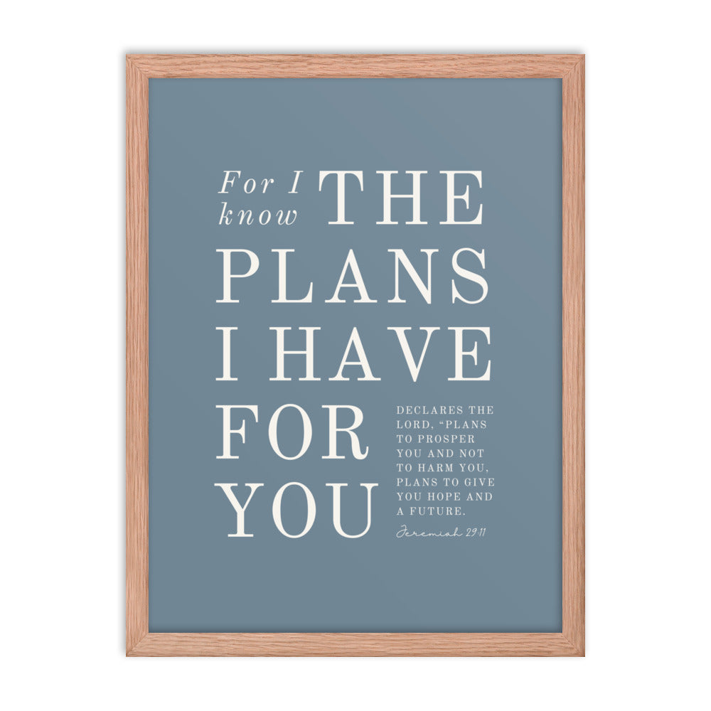 Jeremiah 29:11 Warm Blues Slate Gray 18x24