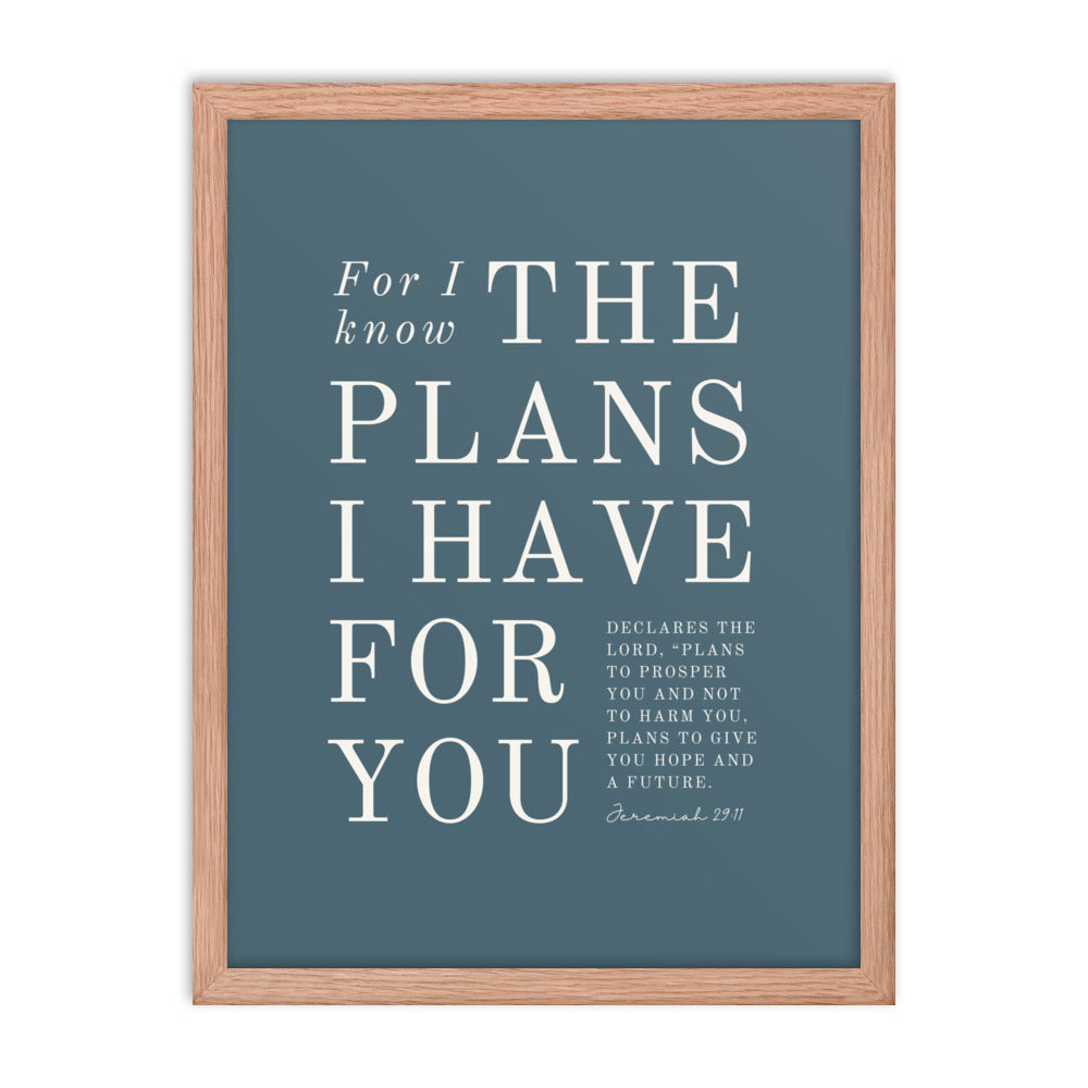 Jeremiah 29:11 Warm Blues Cadet Blue Blue 18x24