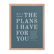 Jeremiah 29:11 Warm Blues Cadet Blue Blue 18x24