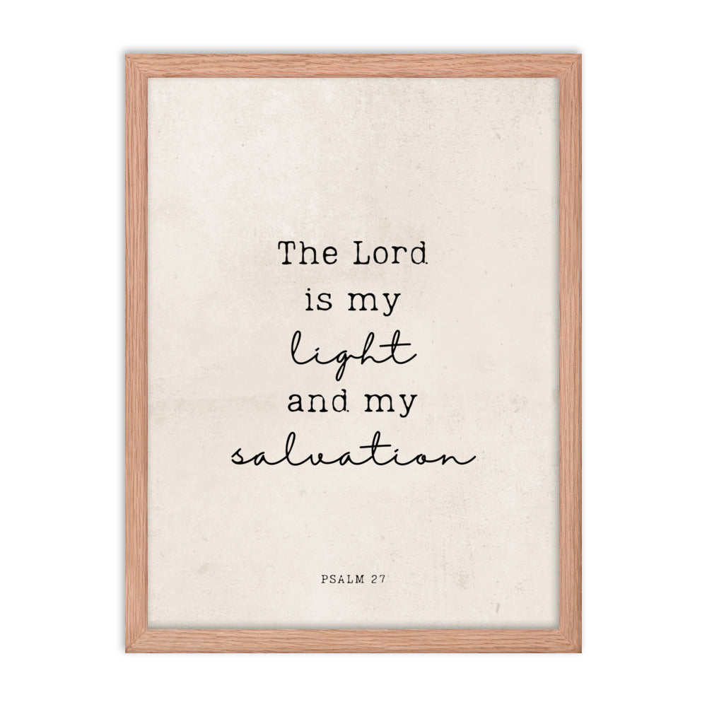 Psalm 27 Quote In Print And Script Lettering On Beige  