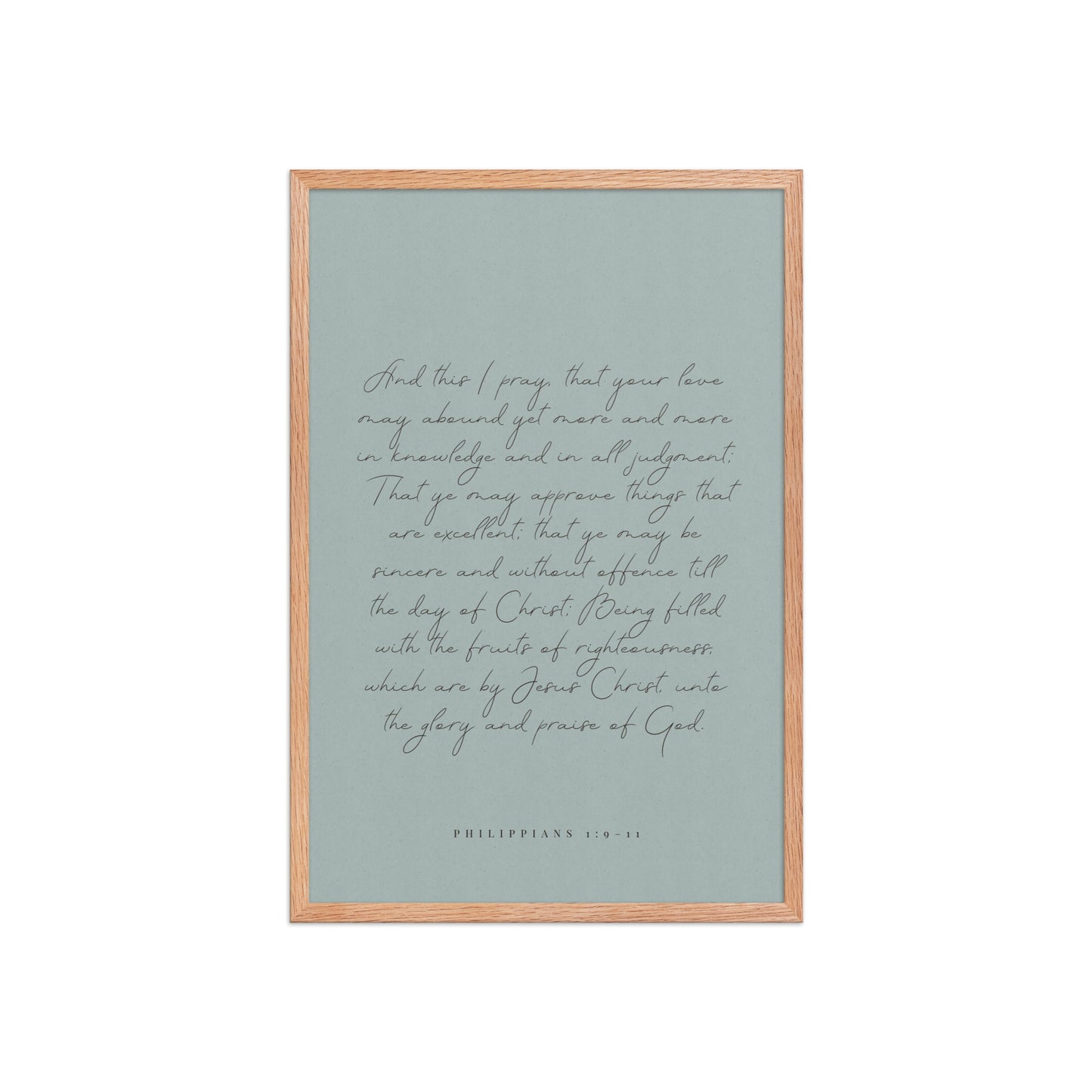 “Abound in Love” – Philippians 1:9–11 KJV Scripture Wall Art