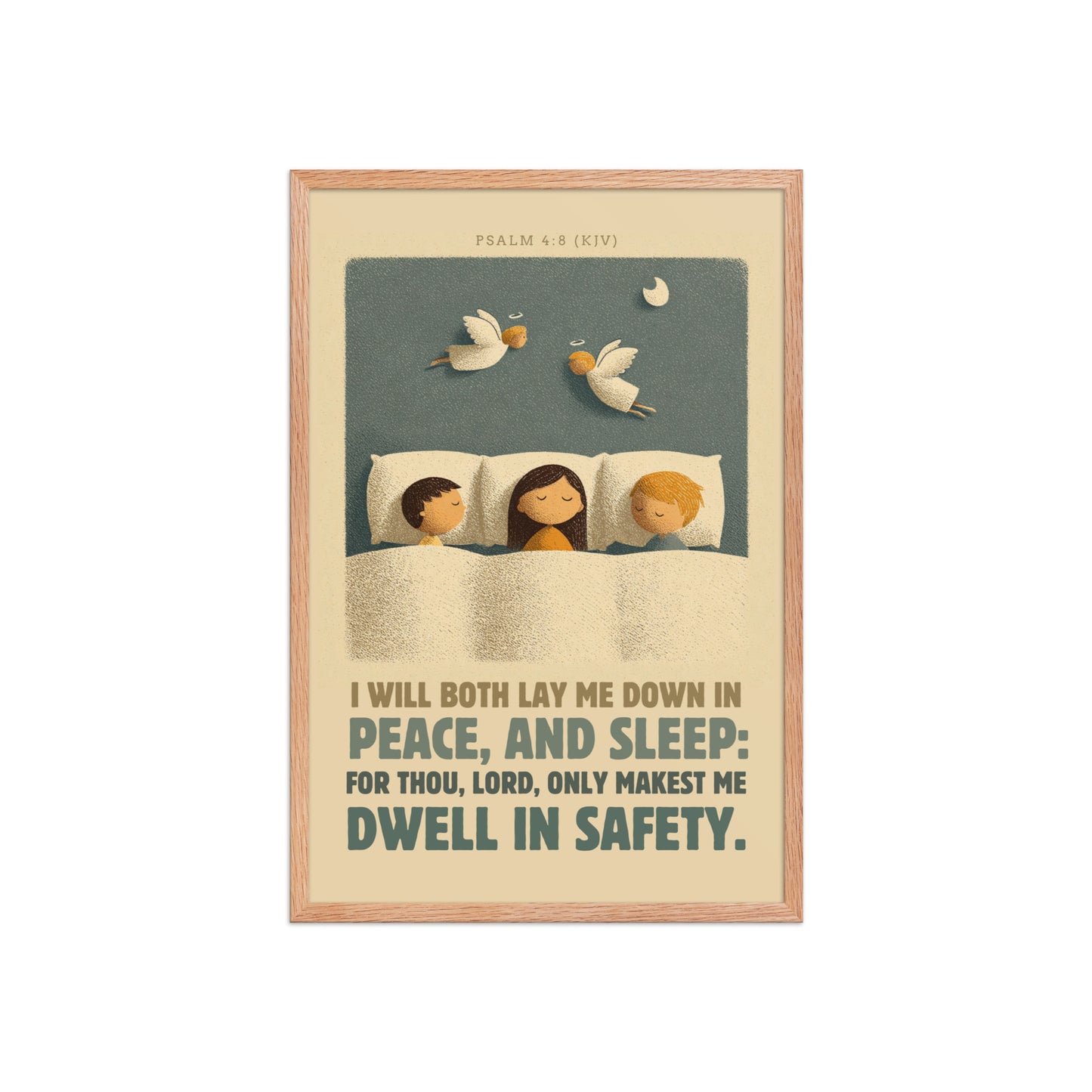 Psalm 4:8 Nursery Wall Art    Unframed Matte Paper / 8″×10″-Unframed Matte Paper / 11″×14″-Unframed Matte Paper / 12″×16″-Unframed Matte Paper / 12″×18″-Unframed Matte Paper / 16″×20″ 