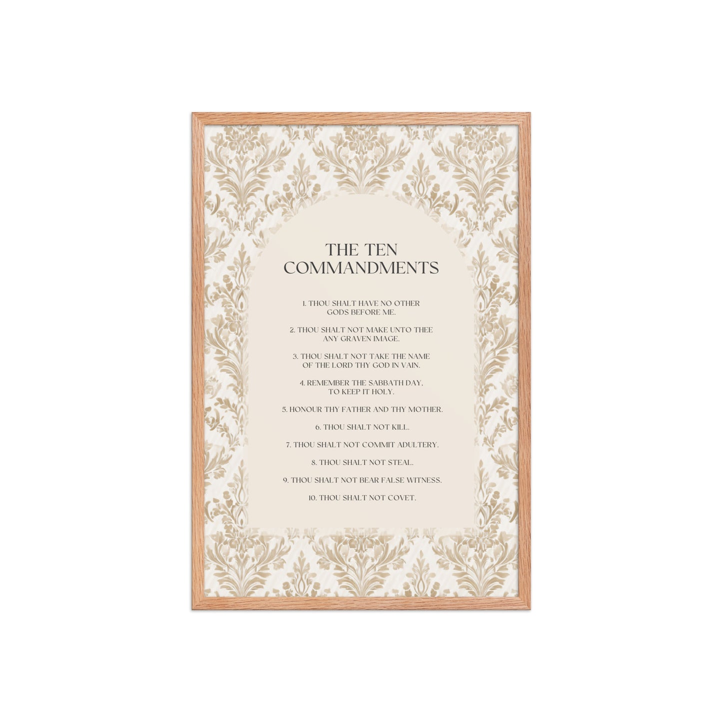 The Ten Commandments: Arch Design Print with Roman Numerals or List    Unframed Matte Paper / 8″×10″ / List-Unframed Matte Paper / 8″×10″ / Roman Numerals-Unframed Matte Paper / 11″×14″ / List-Unframed Matte Paper / 11″×14″ / Roman Numerals-Unframed Matte Paper / 12″×16″ / List 