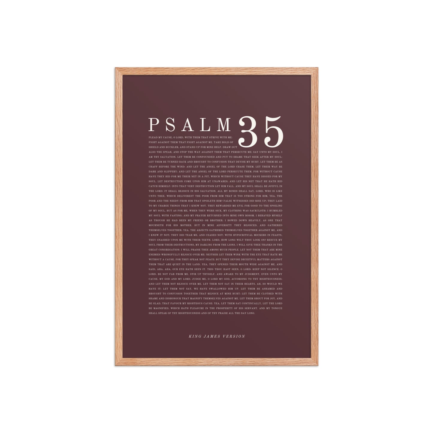 Psalm 35 Full Chapter Wall Art | Complete Scripture Print