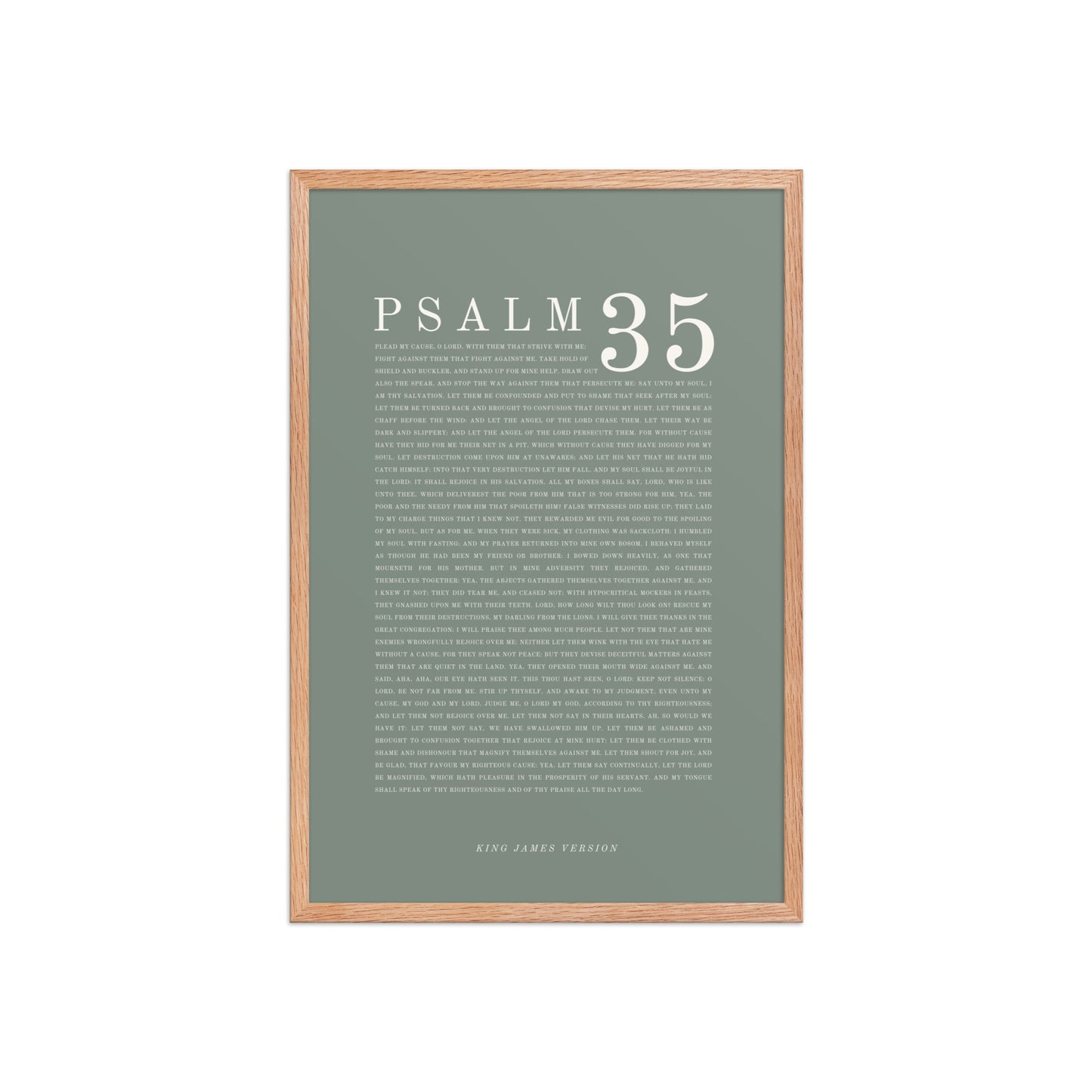 Psalm 35 Full Chapter Wall Art | Complete Scripture Print