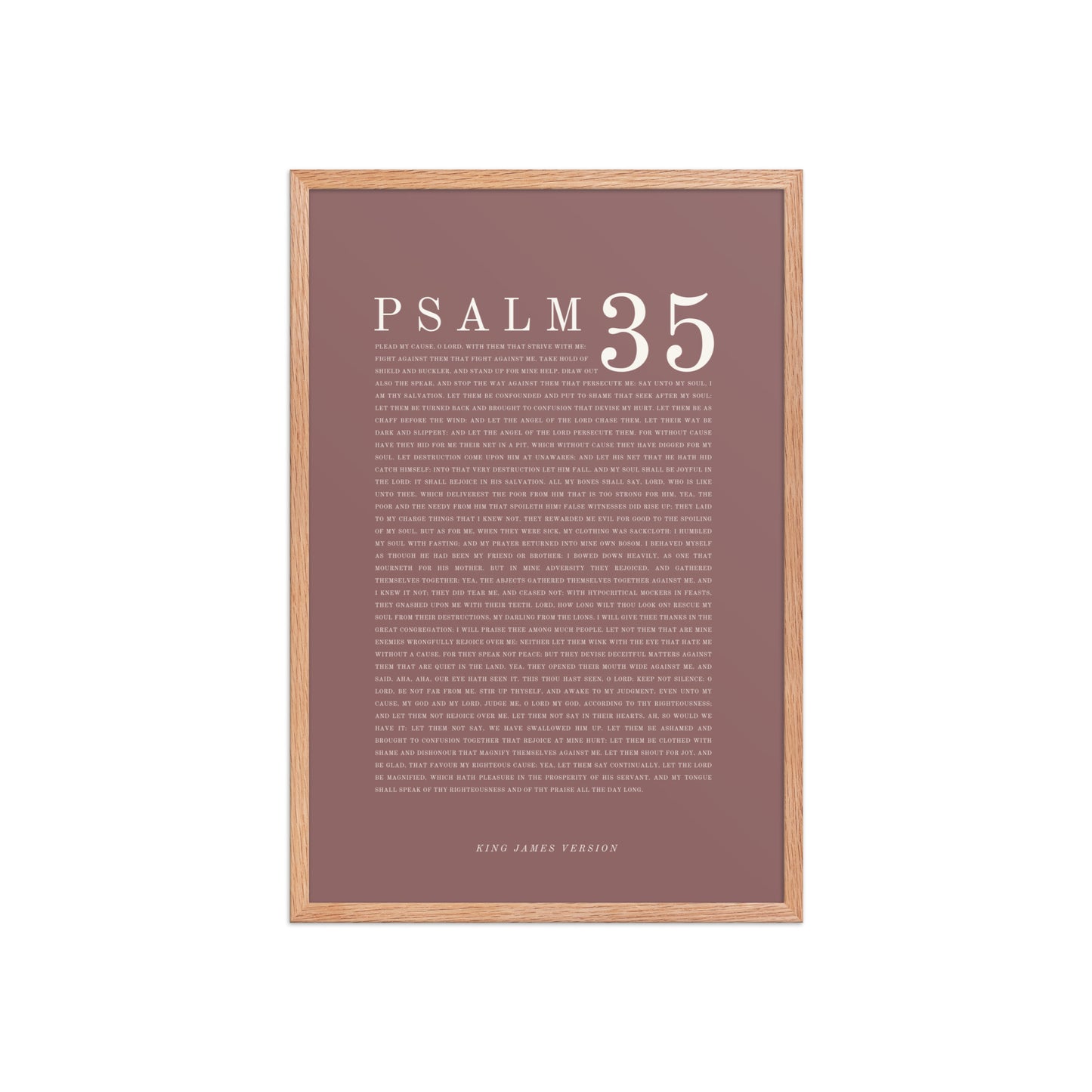 Psalm 35 Full Chapter Wall Art | Complete Scripture Print