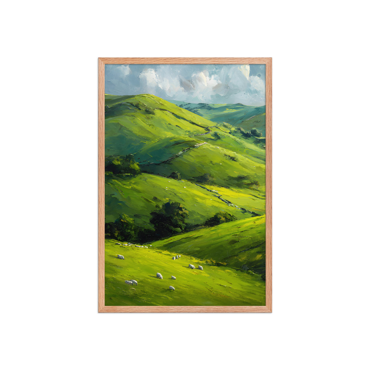 He Left the 99 Jesus and lamb Christian wall art in a framed poster studio mockup.