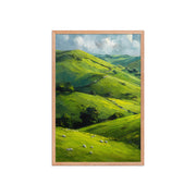 He Left the 99 Jesus and lamb Christian wall art in a framed poster studio mockup.
