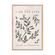John 15:5 Vintage Floral On Beige Background