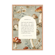 Genesis 1:29 Botanical Mushrooms Background  