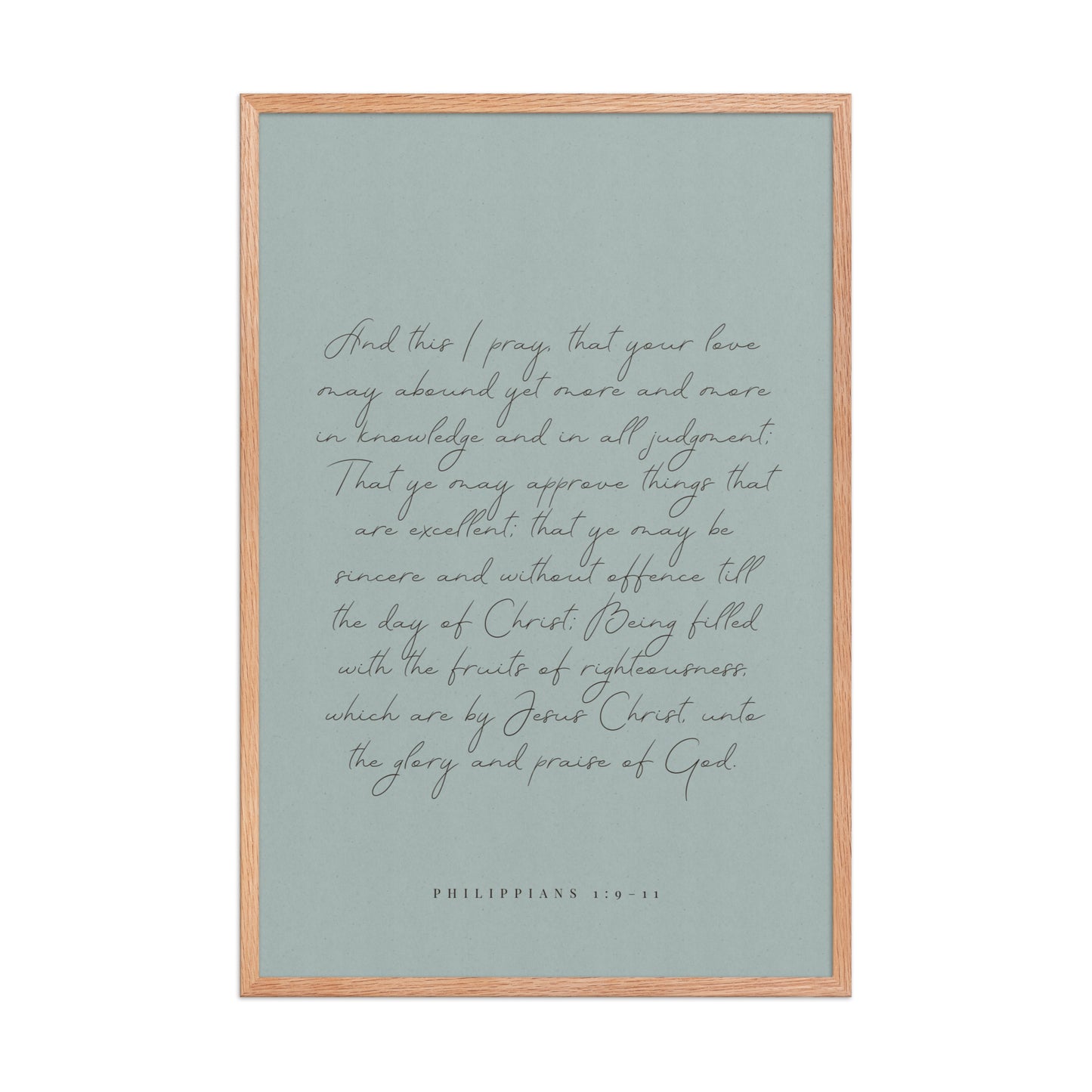 “Abound in Love” – Philippians 1:9–11 KJV Scripture Wall Art