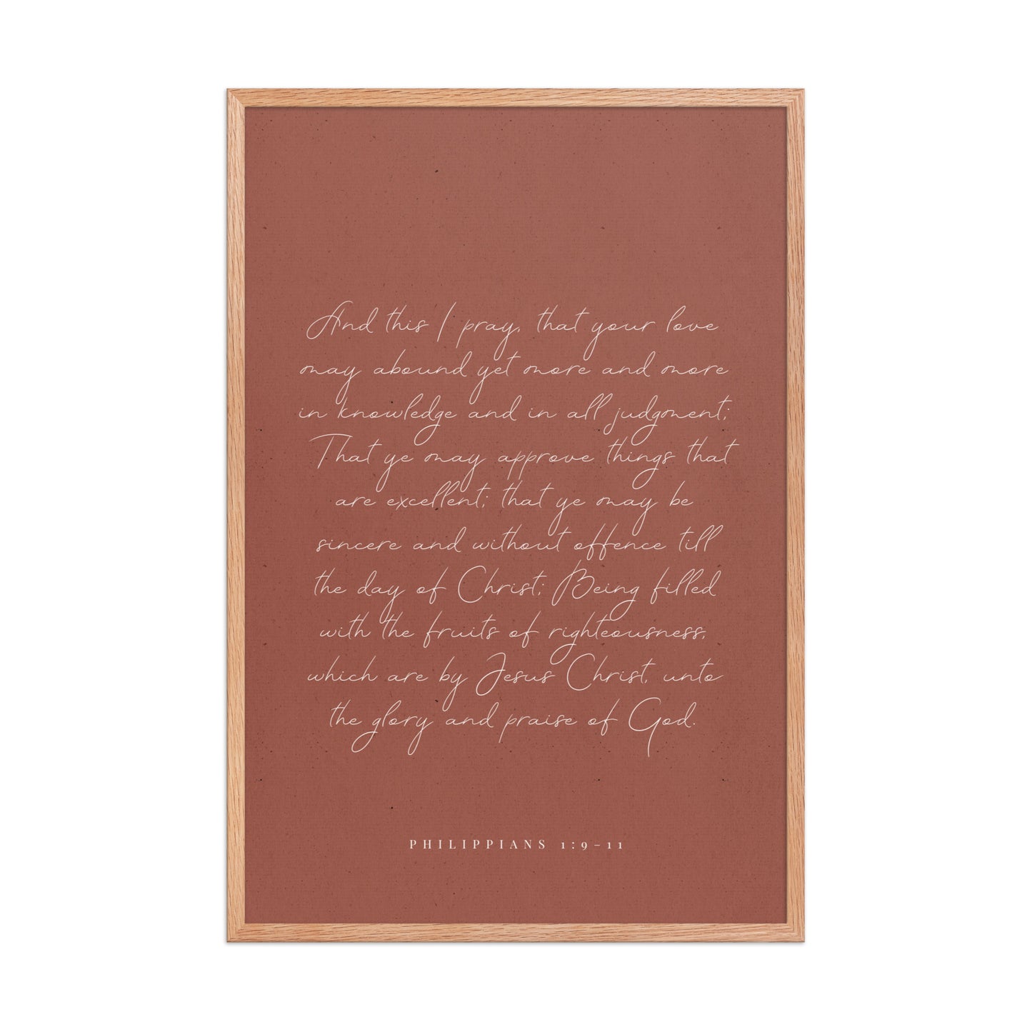 “Abound in Love” – Philippians 1:9–11 KJV Scripture Wall Art