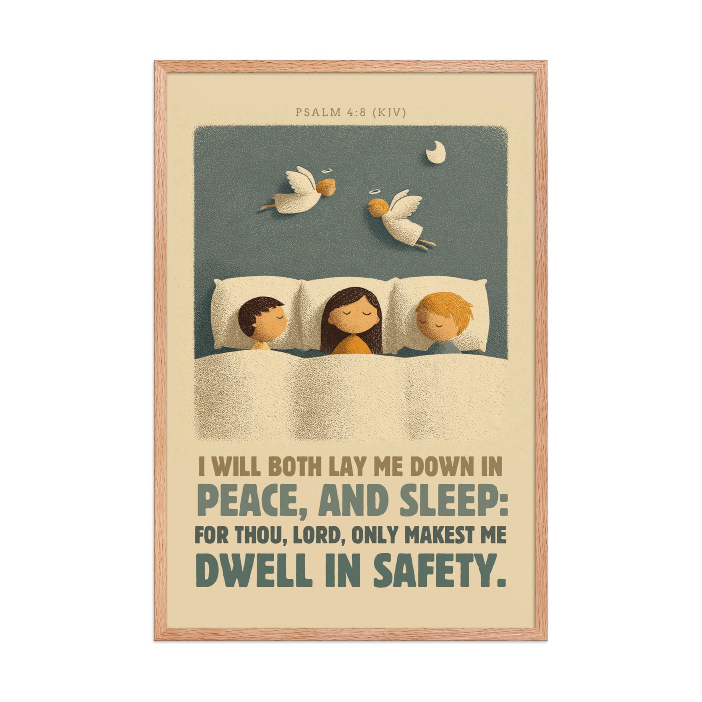 Psalm 4:8 Nursery Wall Art    Unframed Matte Paper / 8″×10″-Unframed Matte Paper / 11″×14″-Unframed Matte Paper / 12″×16″-Unframed Matte Paper / 12″×18″-Unframed Matte Paper / 16″×20″ 