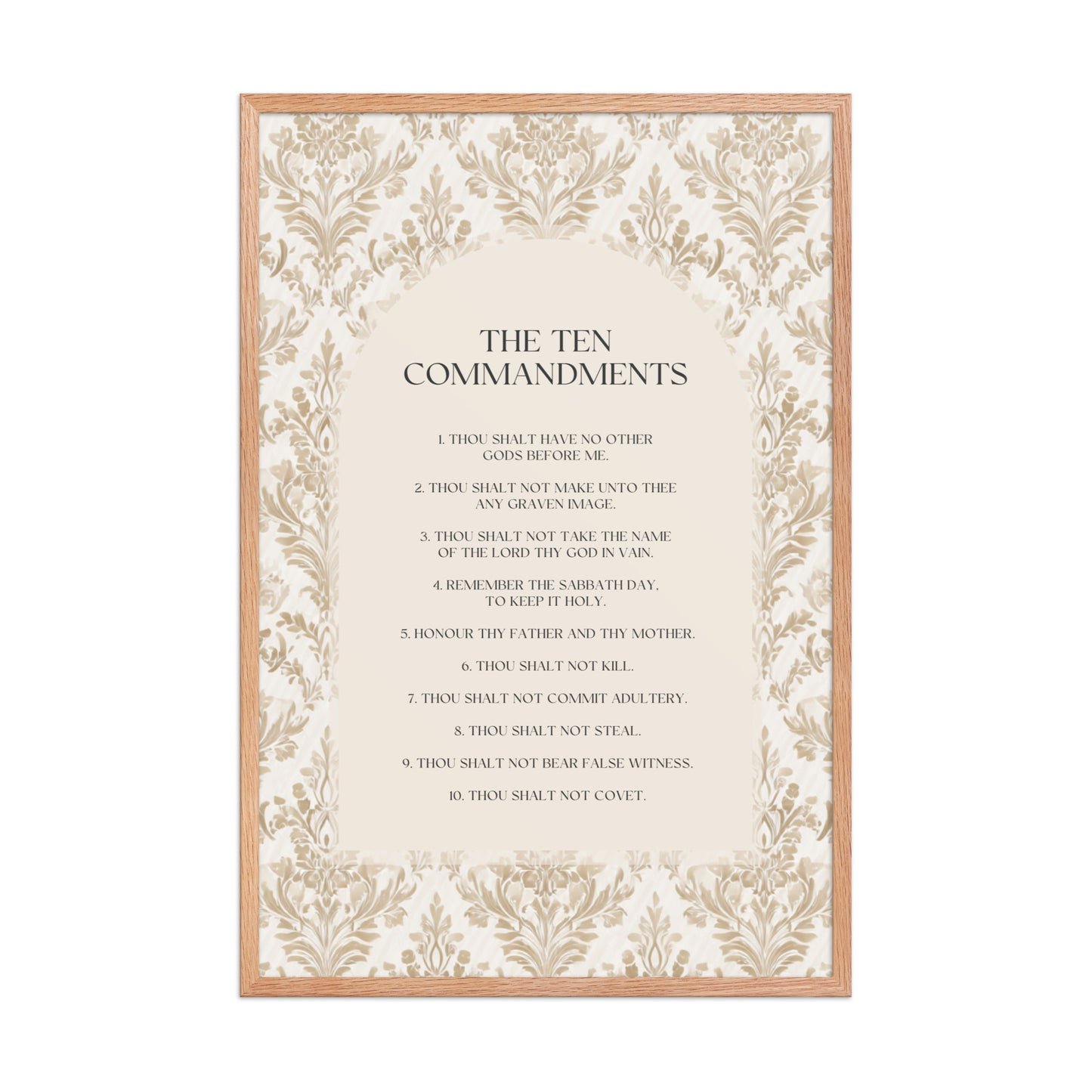 The Ten Commandments: Arch Design Print with Roman Numerals or List    Unframed Matte Paper / 8″×10″ / List-Unframed Matte Paper / 8″×10″ / Roman Numerals-Unframed Matte Paper / 11″×14″ / List-Unframed Matte Paper / 11″×14″ / Roman Numerals-Unframed Matte Paper / 12″×16″ / List 