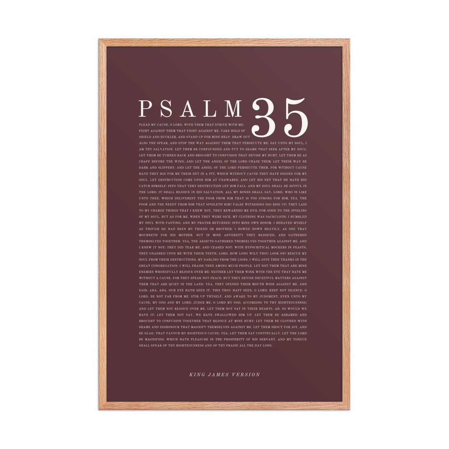 Psalm 35 Full Chapter Wall Art | Complete Scripture Print