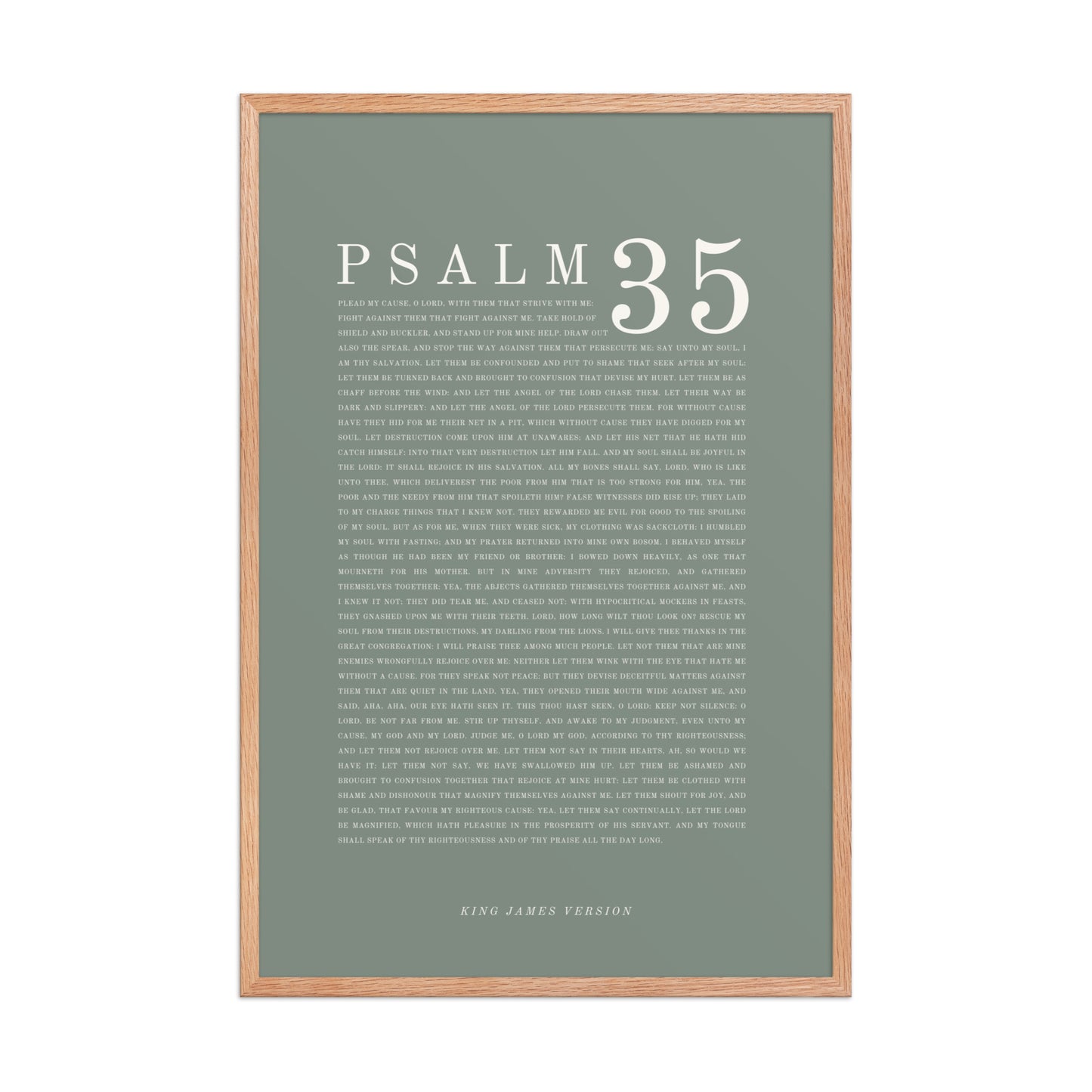 Psalm 35 Full Chapter Wall Art | Complete Scripture Print