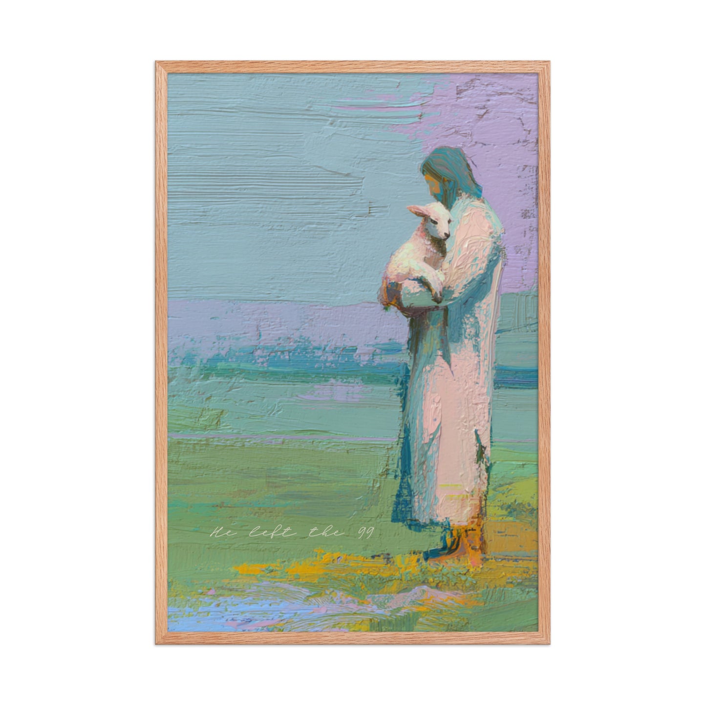 The Good Shepherd Wall Art | "He Left the 99" Scripture Print    Unframed Matte Paper / 8″×10″-Unframed Matte Paper / 10″×10″-Unframed Matte Paper / 11″×14″-Unframed Matte Paper / 12″×12″-Unframed Matte Paper / 12″×16″ 