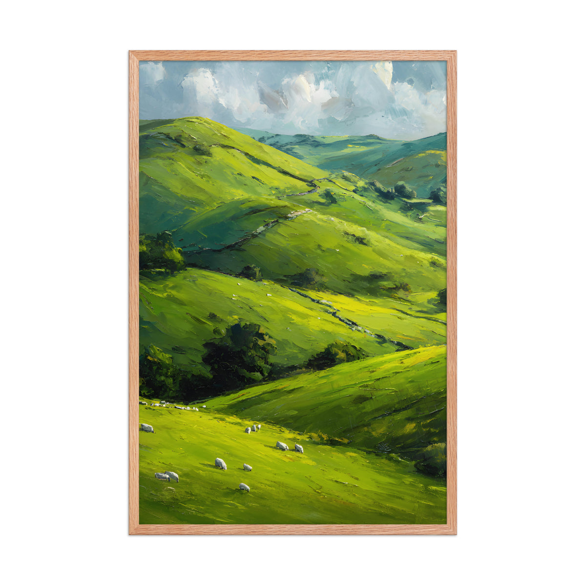 He Left the 99 Jesus and lamb Christian wall art in a framed poster studio mockup.