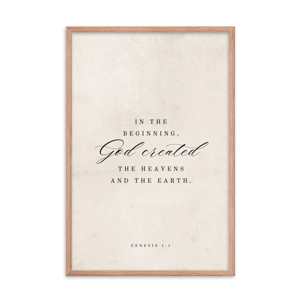 Genesis 1:1 White 24x36