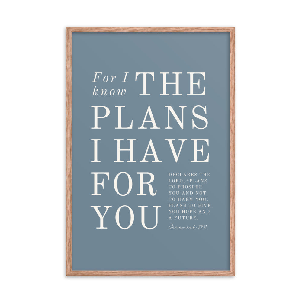 Jeremiah 29:11 Warm Blues Slate Gray 24x36