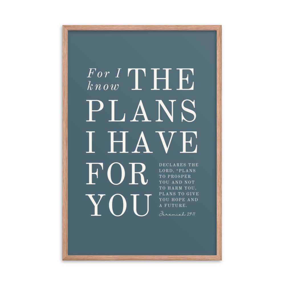 Jeremiah 29:11 Warm Blues Cadet Blue Blue 24x36