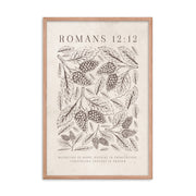 Romans 12:12 Floral On Beige 24X36