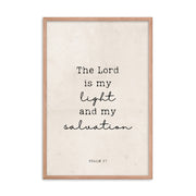 Psalm 27 Quote In Print And Script Lettering On Beige  