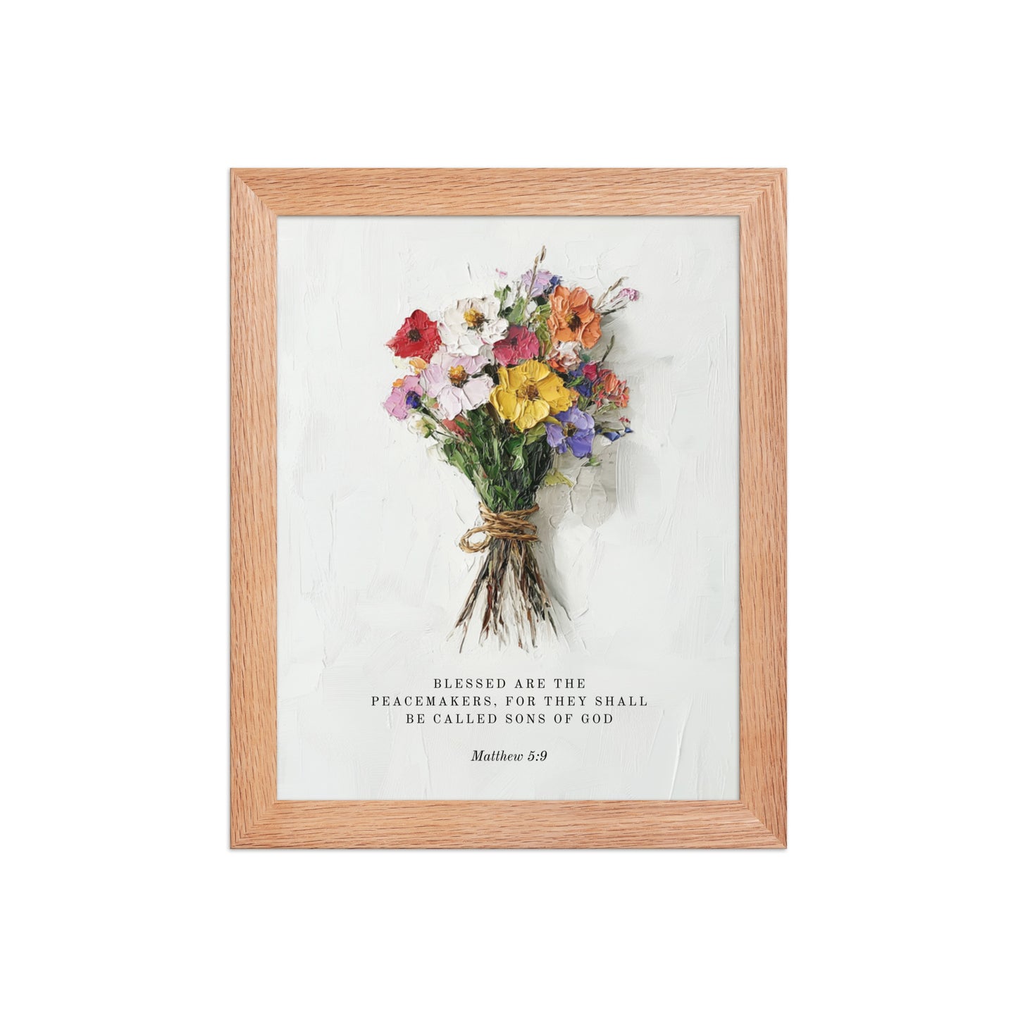 Matthew 5:9 With Flower Bouquet  