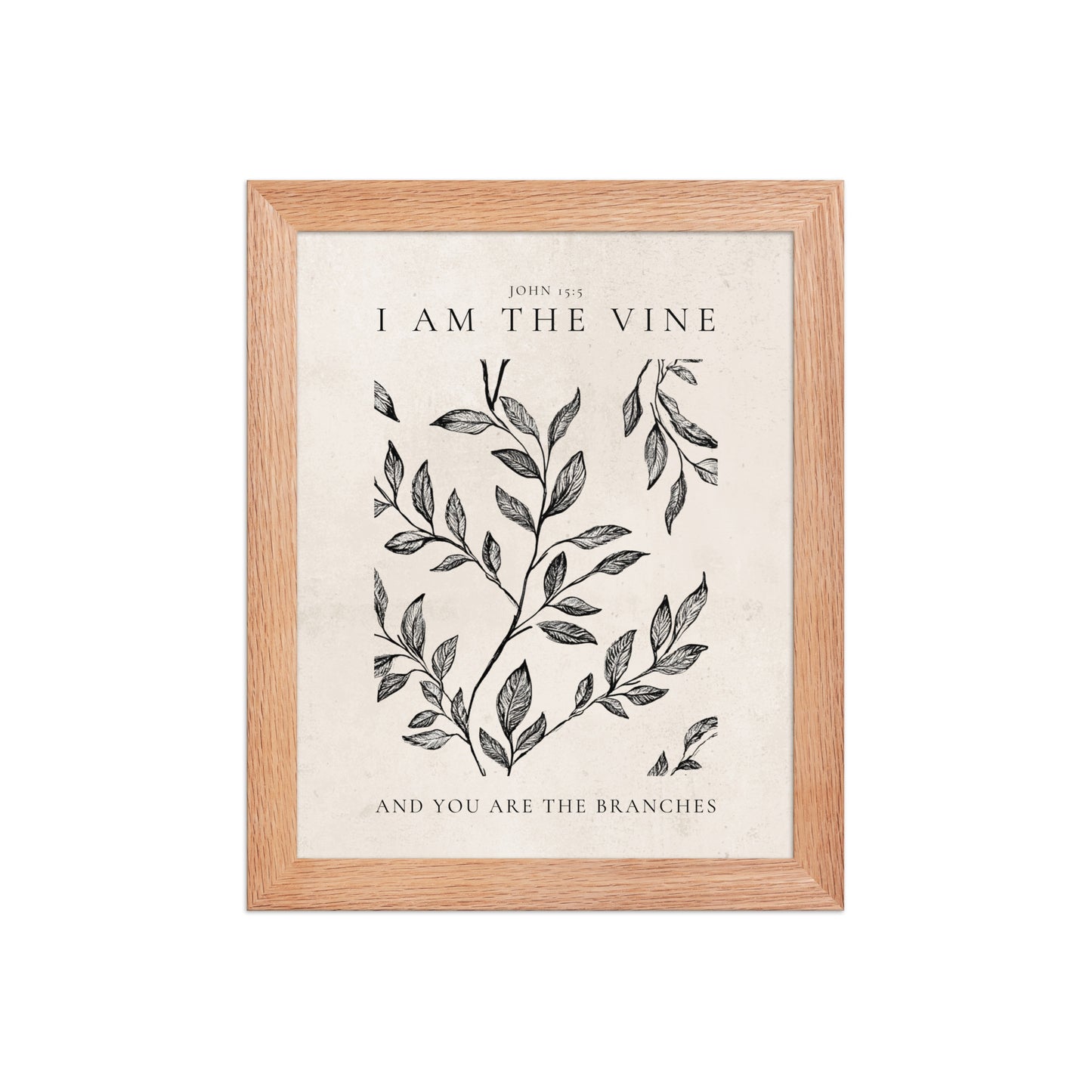John 15:5 Vintage Floral On Beige Background  