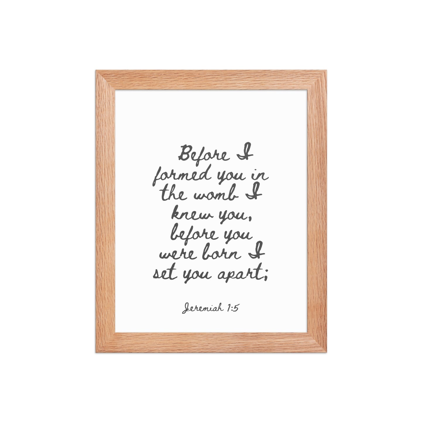Jeremiah 1:5 - Framed Bible Verse Print