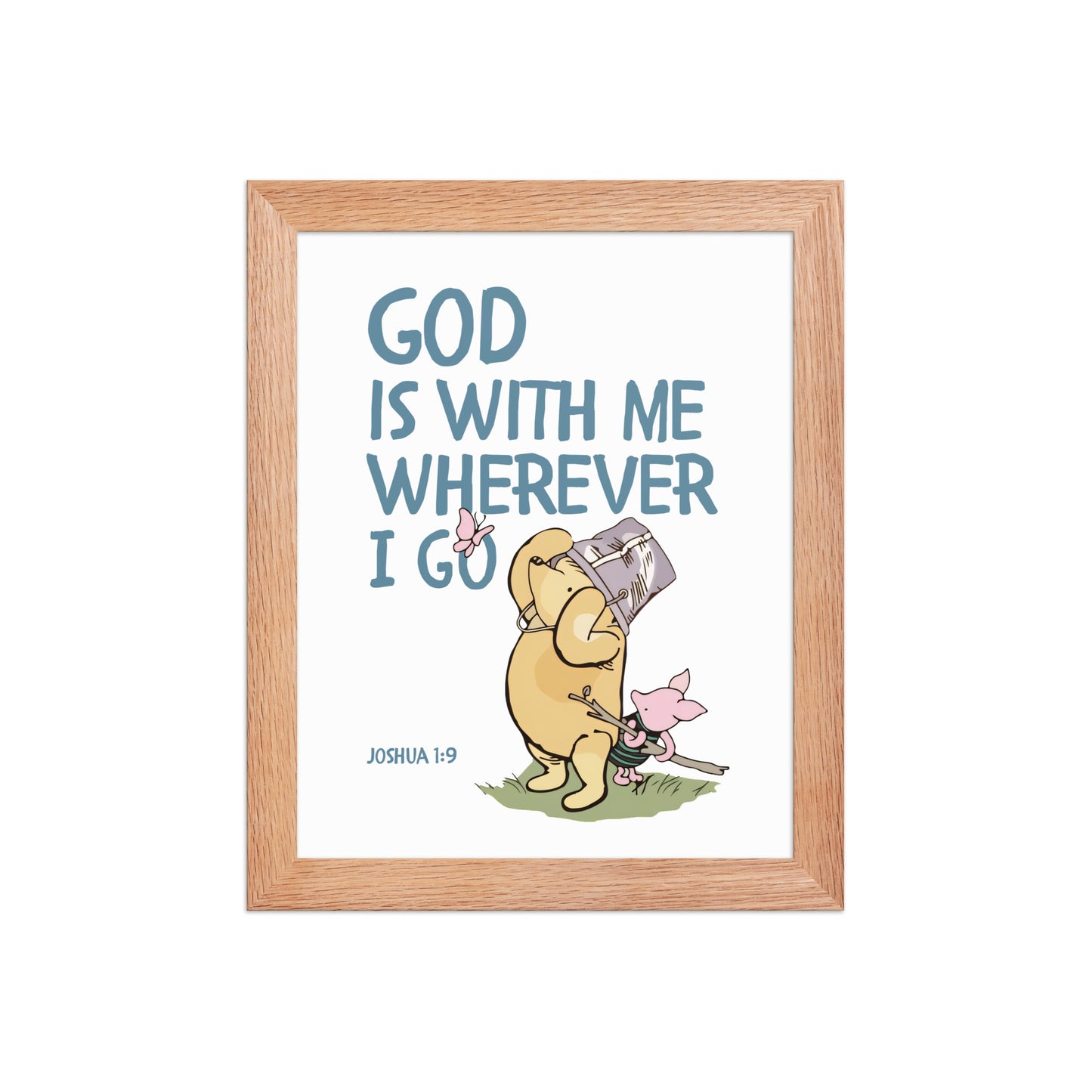 Joshua 1:9 – Winnie the Pooh Bear Inspired Scripture Print