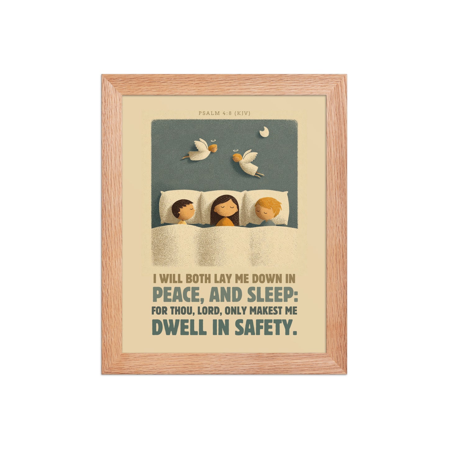 Psalm 4:8 Nursery Wall Art    Unframed Matte Paper / 8″×10″-Unframed Matte Paper / 11″×14″-Unframed Matte Paper / 12″×16″-Unframed Matte Paper / 12″×18″-Unframed Matte Paper / 16″×20″ 