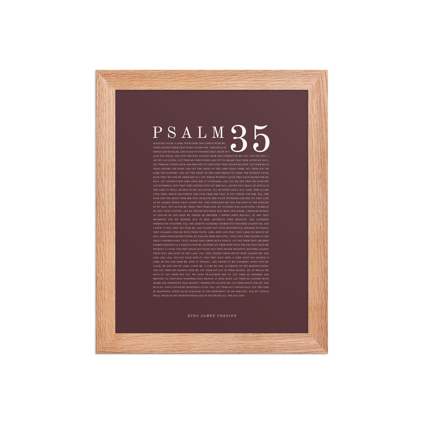 Psalm 35 Full Chapter Wall Art | Complete Scripture Print