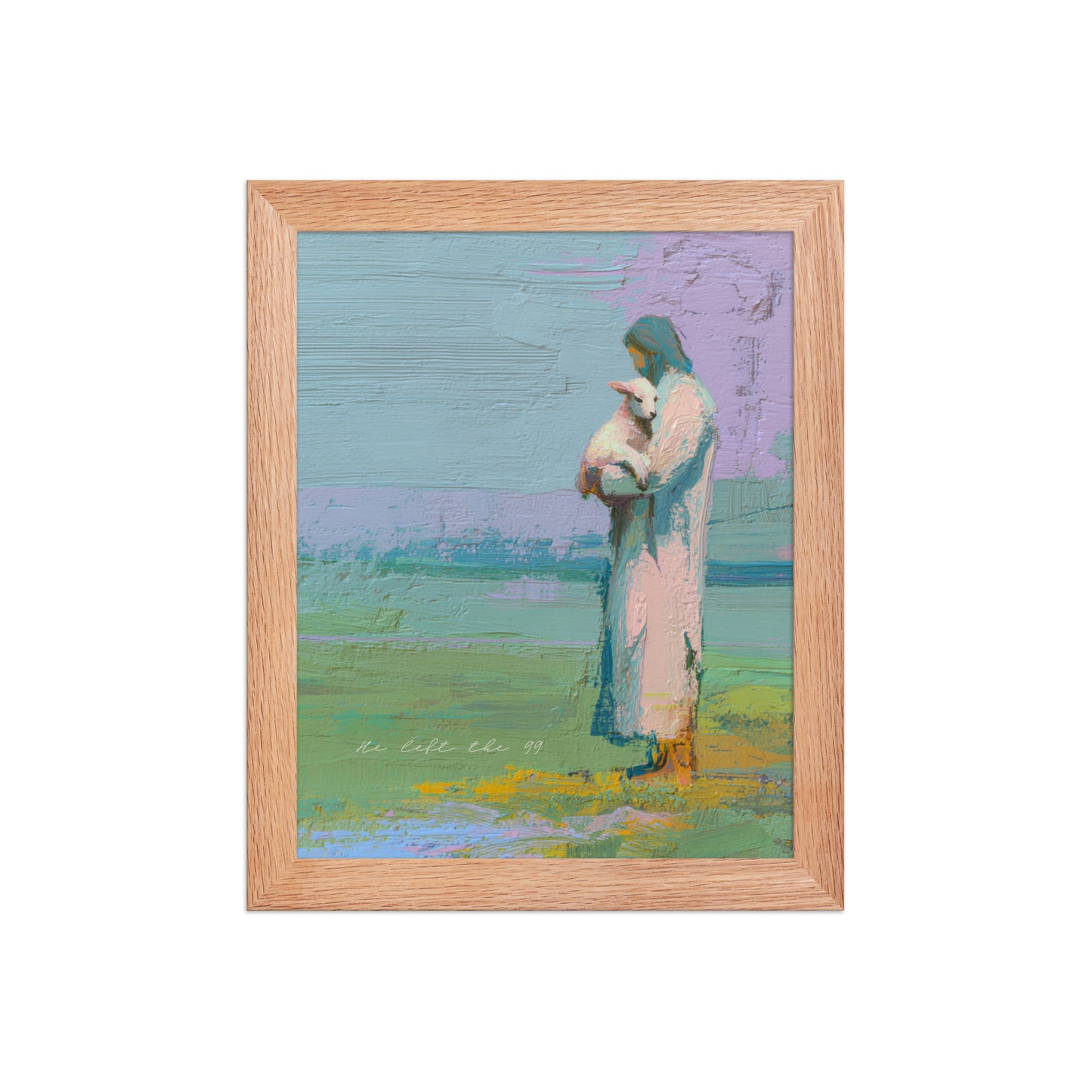 The Good Shepherd Wall Art | "He Left the 99" Scripture Print    Unframed Matte Paper / 8″×10″-Unframed Matte Paper / 10″×10″-Unframed Matte Paper / 11″×14″-Unframed Matte Paper / 12″×12″-Unframed Matte Paper / 12″×16″ 