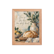 Give Us This Day Our Daily Bread Matthew 6:11 — Matte Red Oak Frame / 8″×10″ portrait mockup