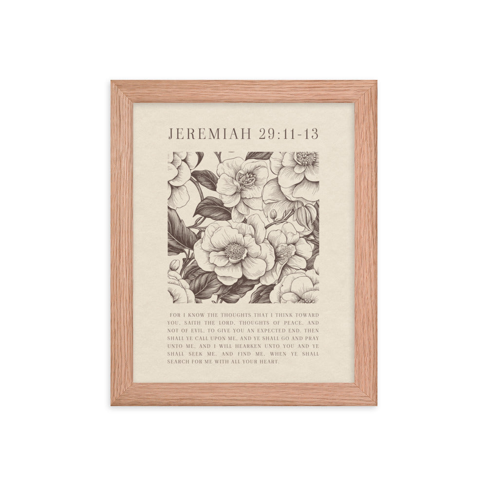 Jeremiah 29:11 - Floral On Beige  