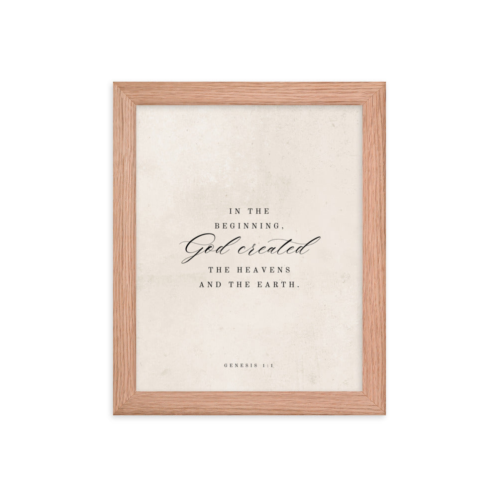 Genesis Verse 1:1 on a Beige Background  