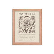 Psalm 23:1-4 Floral Art On Beige Background  