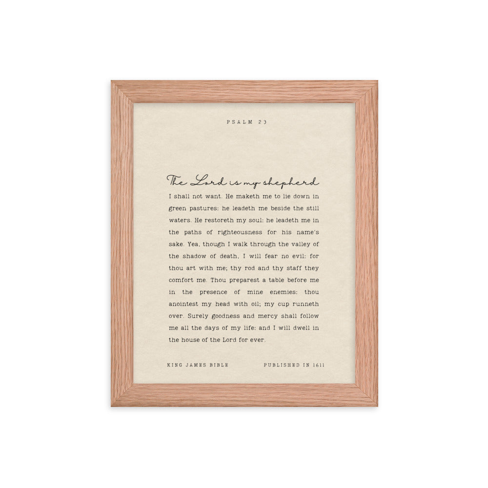 Psalm 23 On Beige Background  