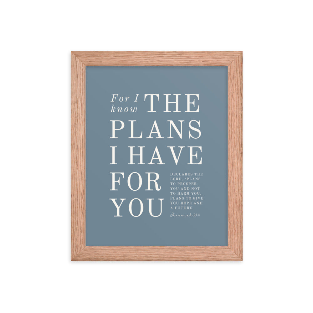Jeremiah 29:11 Warm Blues Slate Gray 8x10