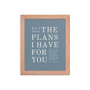 Jeremiah 29:11 Warm Blues Slate Gray 8x10