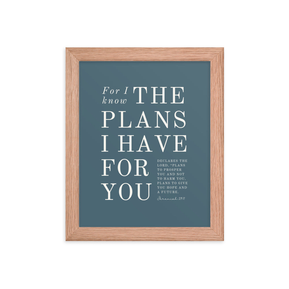 Jeremiah 29:11 Warm Blues Cadet Blue 8x10