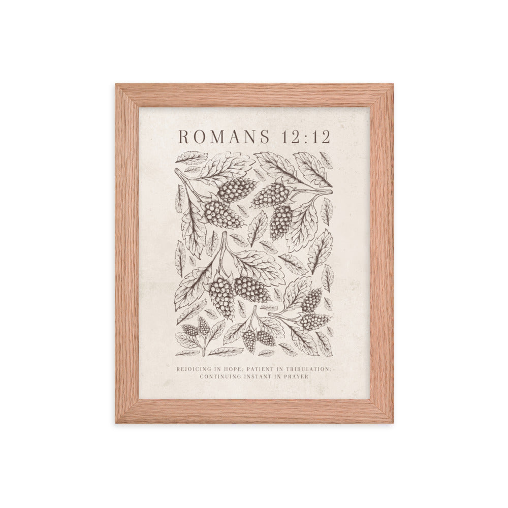 Romans 12:12 Floral On Beige  